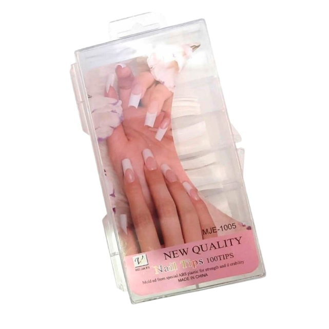 NAIL TIPS UÑAS BLANCAS 100 PIEZAS