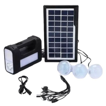 kit solar emergencia camping 220v/usb 3 ampolletas