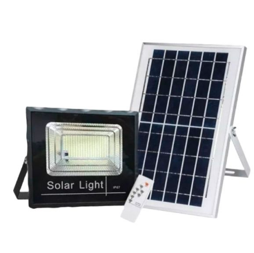 foco solar 200w 110 led +panel solar y control remoto