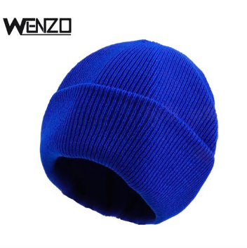 gorro acrilico brillante azul real para hombre