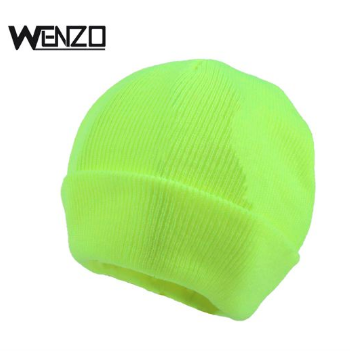 gorro acrilico brillante amarillo limon para hombre