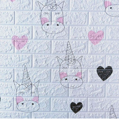 paquete 10 pegatinas de pared de espuma unicornio