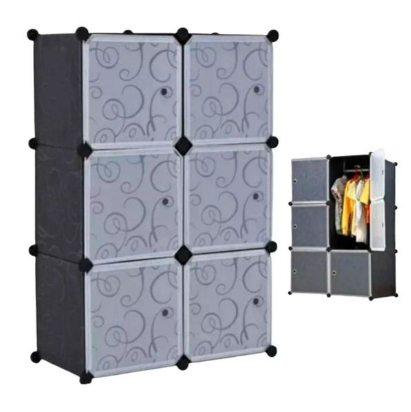 organizador closet armario colgante 6 puertas 1 negro