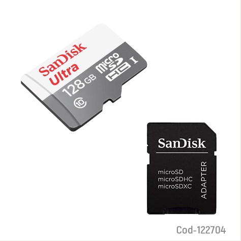 Tarjeta Micro sd 128GB Clase 10, Sandisk